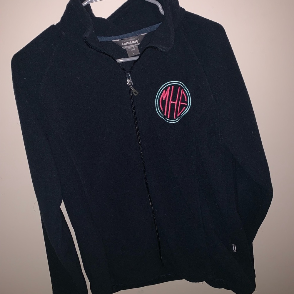 navy blue zip up jacket